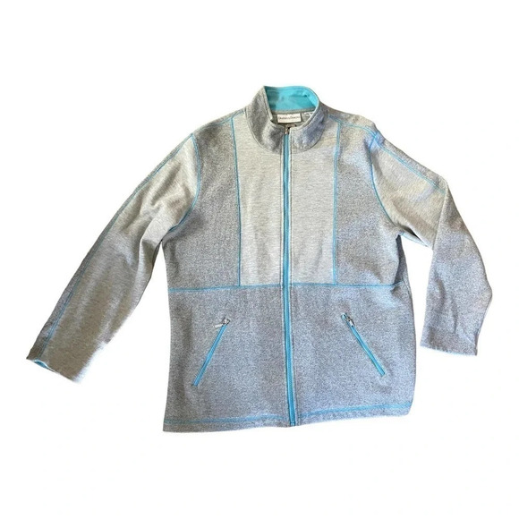 Drapers and Damons Womens Zip Up Sweater Size Large Gray Long Sleeve Casual - Picture 11 of 12